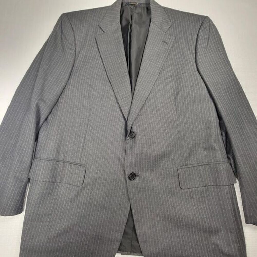 Brooks Brothers Golden Fleece Blazer‎ Men's 45R Gray Pinstripe Wool